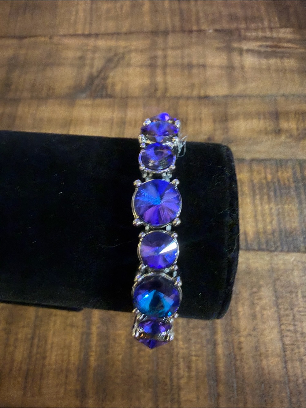 Vibrant Blue-Purple Crystal Stretch Bracelet